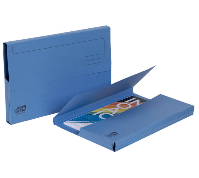 Pocketmap Exacompta Clean'Safe A4 400gr blauw 5 stuks