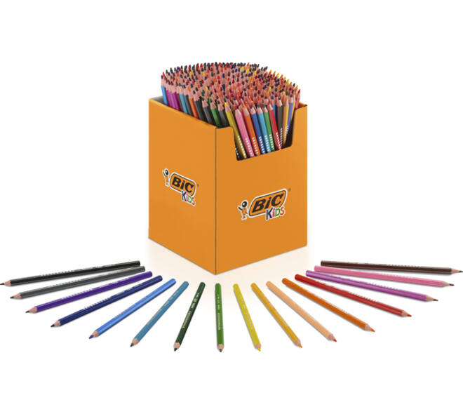 Kleurpotloden BicKids Evolution ecolutions ass schoolbox à 288 stuks
