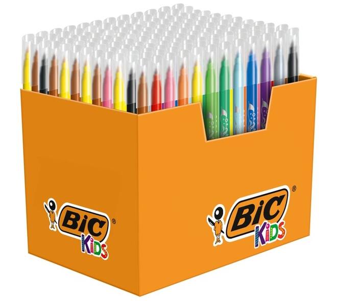 Kleurstiften BicKids couleur medium assorti schoolbox à 144 stuks