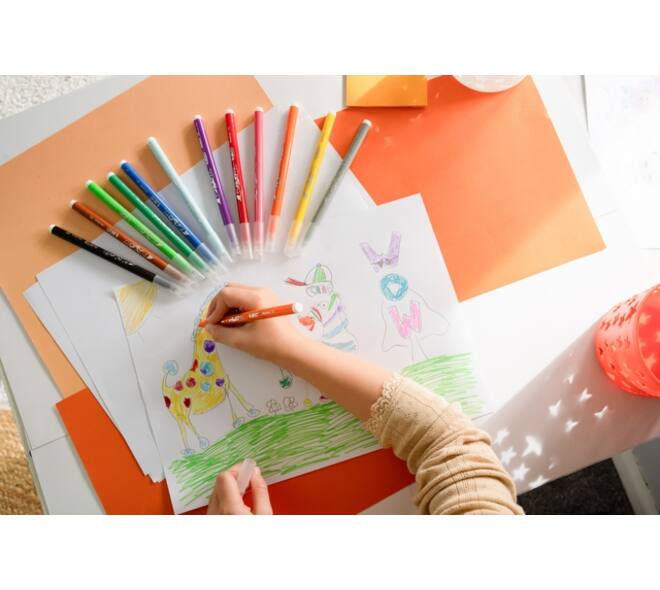Kleurstiften BicKids couleur medium assorti schoolbox à 144 stuks