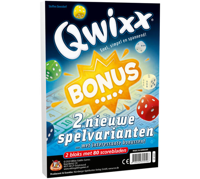 Dobbelspel Qwixx Bonus + 2 extra scorebloks