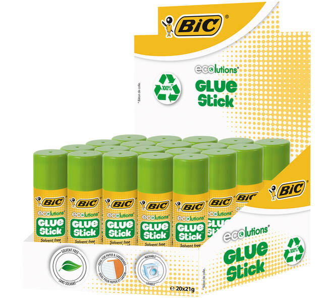 Lijmstift Bic ecolutions 21gr doos à 12+8 gratis