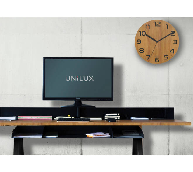 Wandklok Unilux Palma bamboe zwart