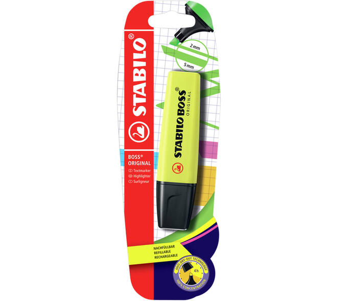 Markeerstift STABILO BOSS Original 70/24 geel blister à 1 stuk