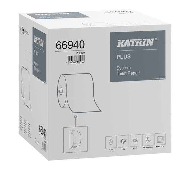 Toiletpapier Katrin Plus systeemrol 2-laags 96m wit 66940