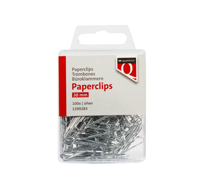 Paperclip Quantore 30mm rond 100 stuks zilver