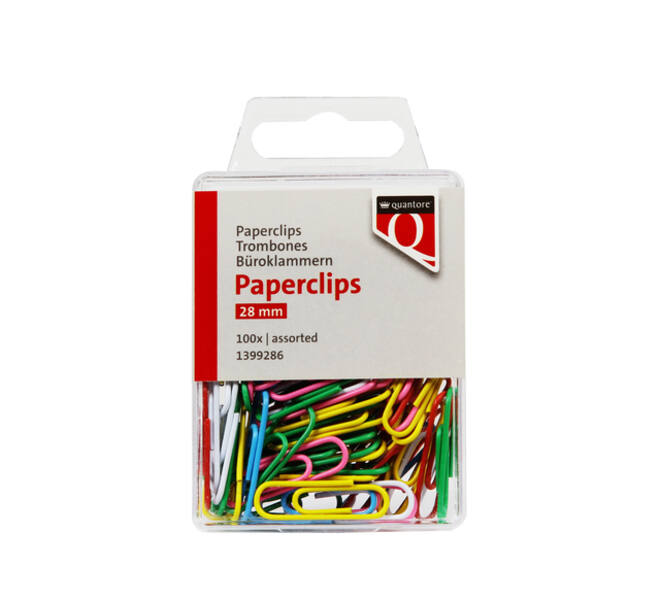 Paperclip Quantore 28mm 100 stuks assorti
