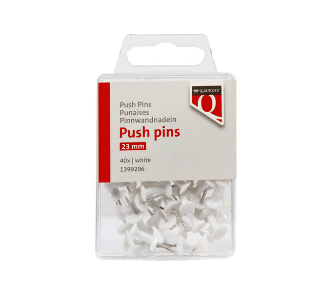 Push pins Quantore 40 stuks wit