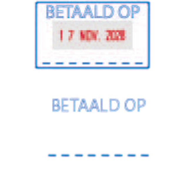 Woord-datumstempel Trodat Printy 4750 betaald op
