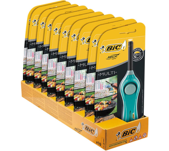 Aansteker Bic megalighter U140 multi assorti blister à 1 stuk