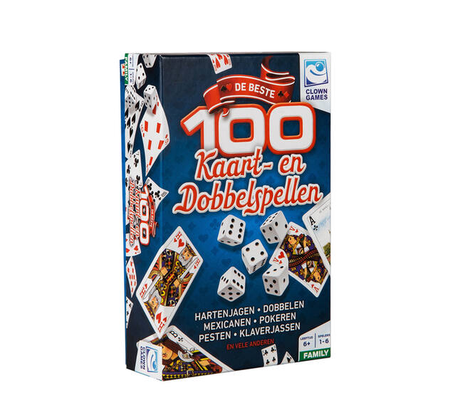 Spel speelkaarten en dobbelen Clown