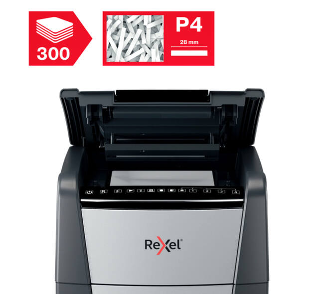 Papiervernietiger Rexel Optimum Auto+ 300X P4 snippers 4x26mm
