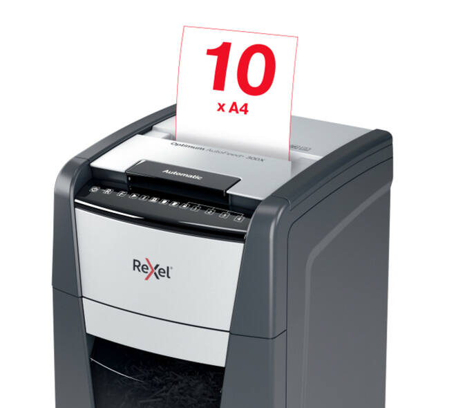 Papiervernietiger Rexel Optimum Auto+ 300X P4 snippers 4x26mm