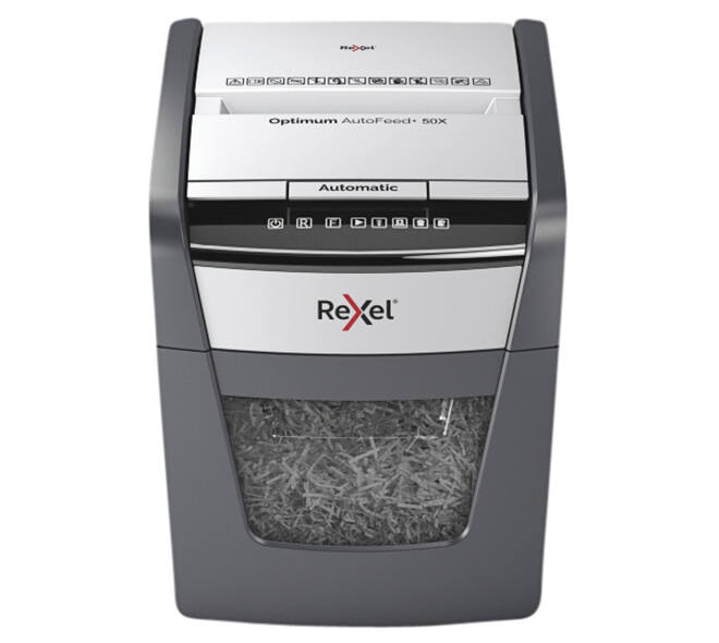 Papiervernietiger Rexel Optimum Auto+ 50X P4 snippers 4x28mm