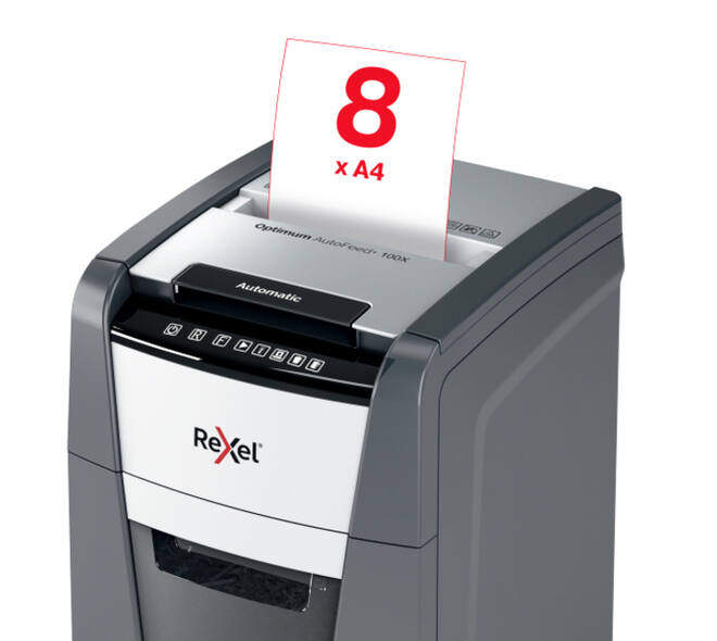 Papiervernietiger Rexel Optimum Auto+ 100X P4 snippers 4x28mm