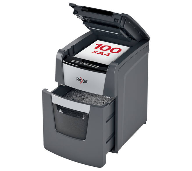 Papiervernietiger Rexel Optimum Auto+ 100X P4 snippers 4x28mm