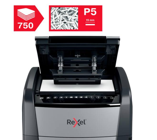 Papiervernietiger Rexel Optimum Auto+ 750M P5 snippers 2x15mm