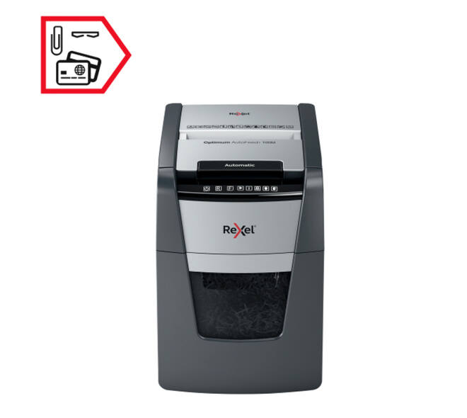 Papiervernietiger Rexel Optimum Auto+ 100M P5 snippers 2x15mm