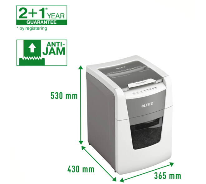 Papiervernietiger Leitz IQ Auto+ Small Office 100 P5 snippers 2x15mm