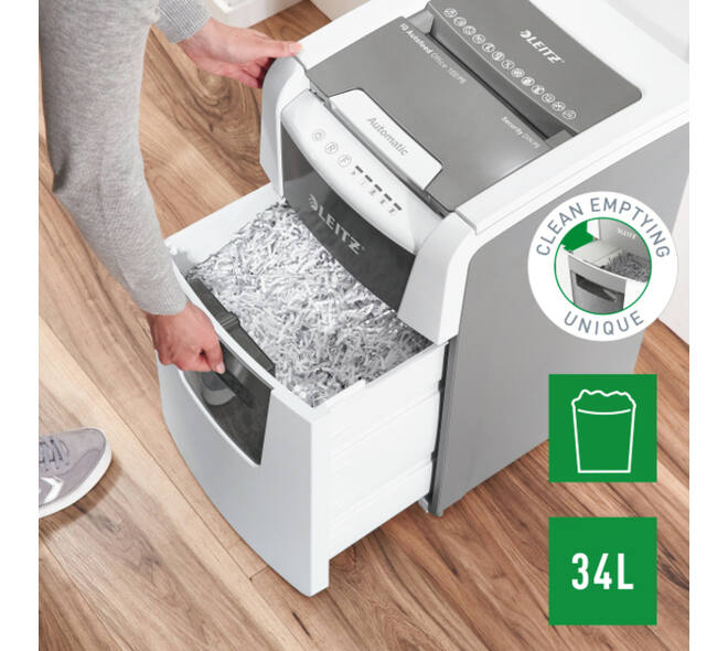 Papiervernietiger Leitz IQ Auto+ Small Office 100 P5 snippers 2x15mm