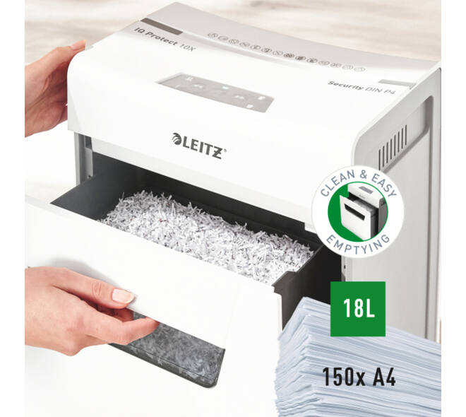 Papiervernietiger Leitz IQ Auto+ Pro 600 P4 snippers 4x28mm