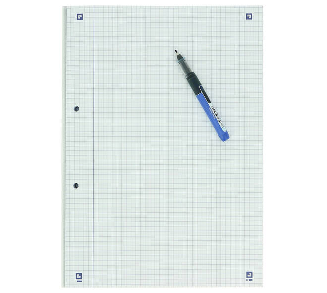 Cursusblok Oxford School A4 ruit 5x5mm 2-gaats 200 pagina's 80gr assorti