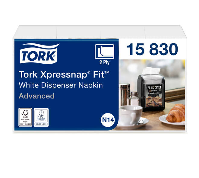 Servet Tork N14 Xpressnap Fit Advanced multifold 2-laags 213x165mm 720 vel wit 15830