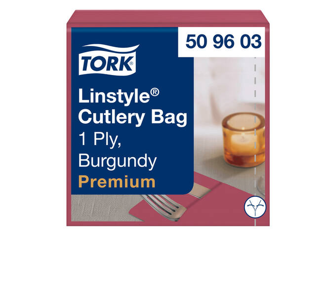 Pochette Tork Linstyle Premium 1-laags 390x390mm bordeauxrood 509603