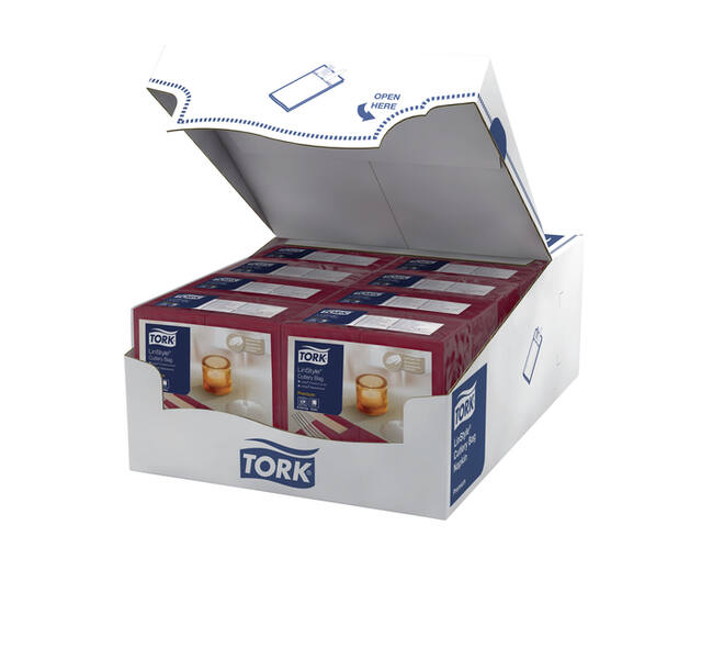 Pochette Tork Linstyle Premium 1-laags 390x390mm bordeauxrood 509603