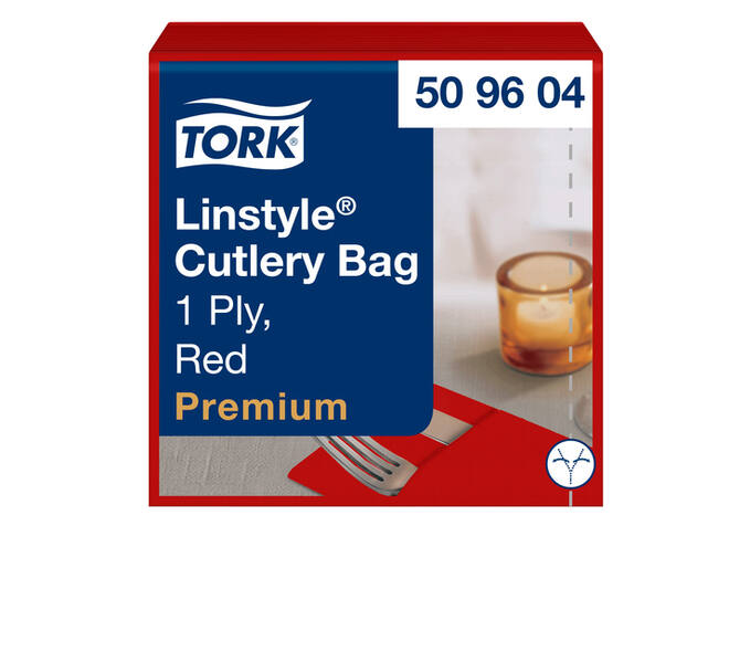 Pochette Tork Linstyle Premium 1-laags 390x390mm rood 509604