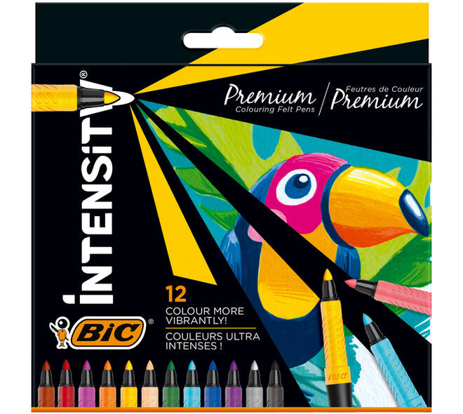 Kleurstiften Bic Intensity Premium assorti etui à 12 stuks