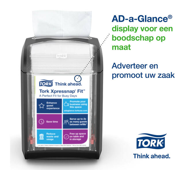 Servetdispenser Tork N14 Xpressnap Fit Signature line zwart 272900