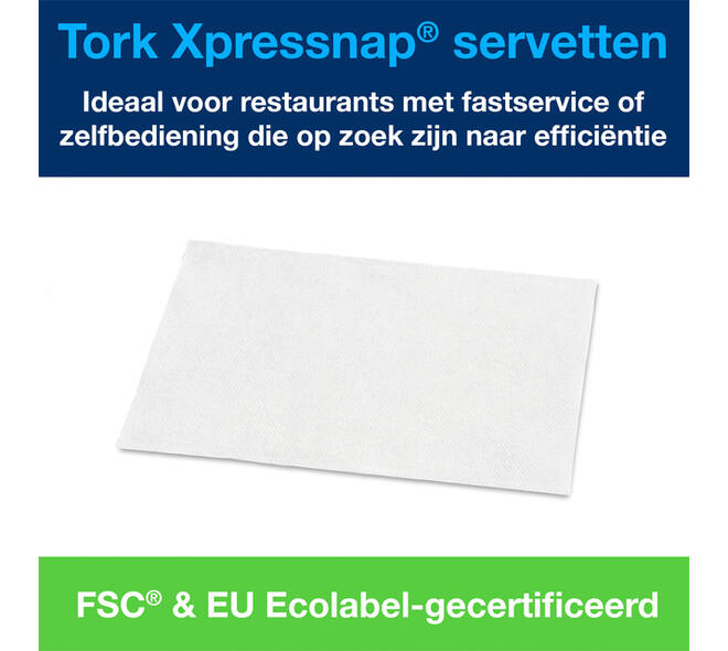 Servet Tork N4 Xpressnap Premium 1/2 vouw 2-laags 213x165mm 1000 vel wit 15850