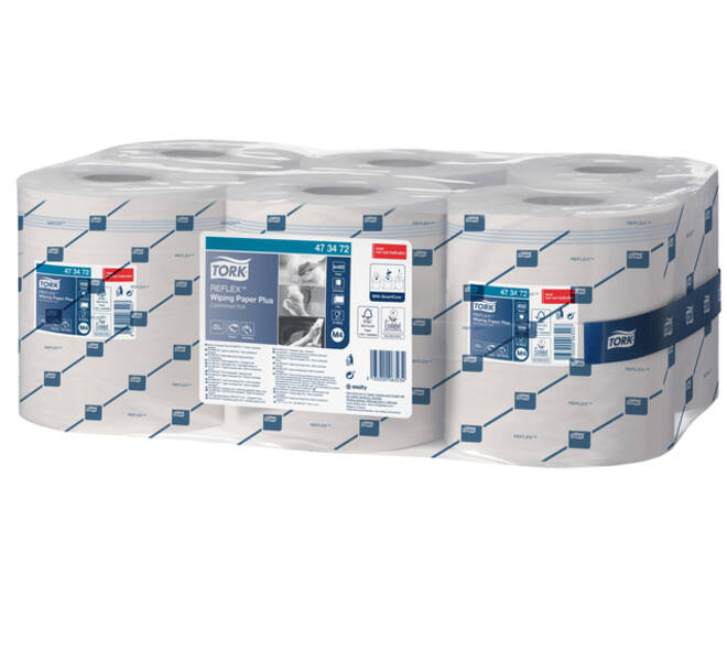 Poetspapier Tork M4 Reflex Plus Advanced 2-laags 450 vel wit 473472