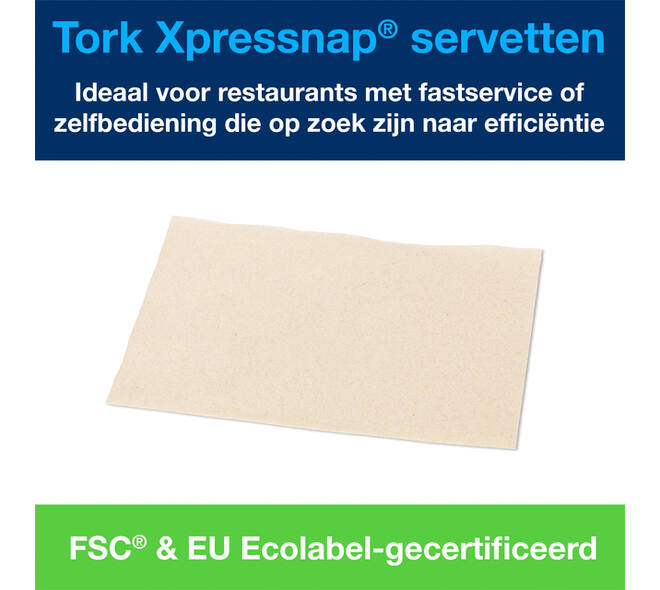 Servet Tork N4 Xpressnap Premium 1/2 vouw 2-laags 213x165mm 1000 vel naturel 12880
