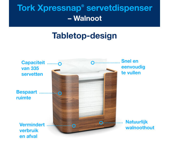 Servetdispenser Tork N4 Xpressnap Signature line walnoot 273002