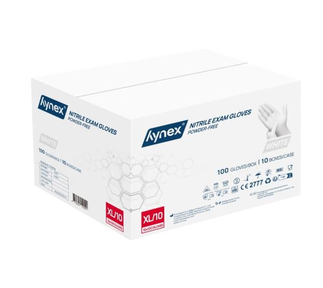 Handschoen Hynex nitril XL wit 3.5g 100 stuks