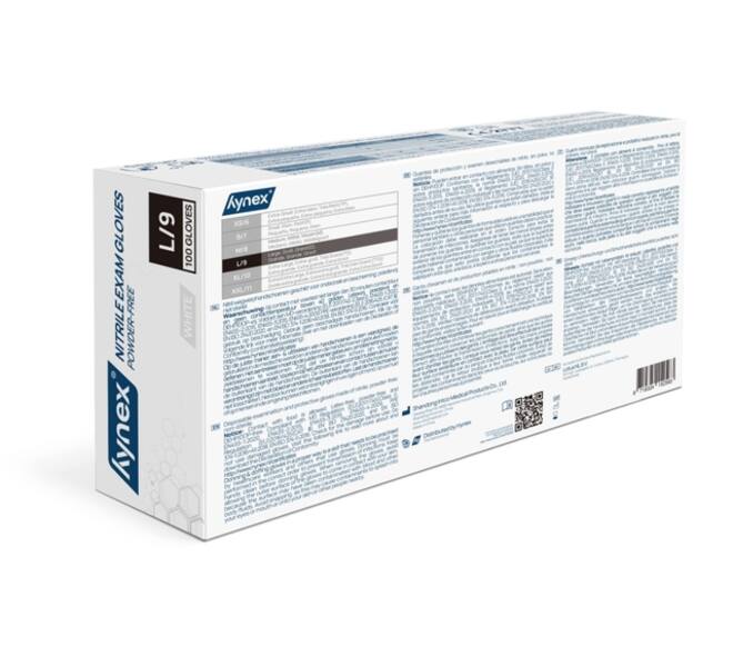 Handschoen Hynex nitril L wit 3.5g 100 stuks