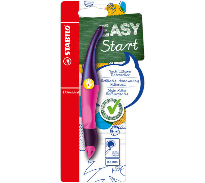 Rollerpen STABILO Easyoriginal linkshandig hologr ed M magenta blister