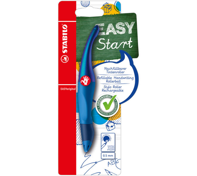 Rollerpen STABILO Easyoriginal rechtshandig hologr ed M blauw blister