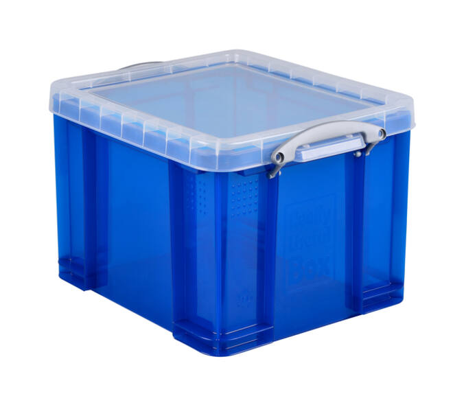Opbergbox Really Useful 35 liter 480x390x310mm transparant blauw