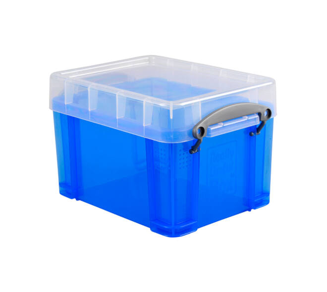 Opbergbox Really Useful 3 liter 245x180x160mm transparant blauw