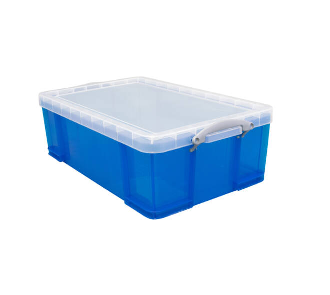 Opbergbox Really Useful 50 liter 710x440x230mm transparant blauw