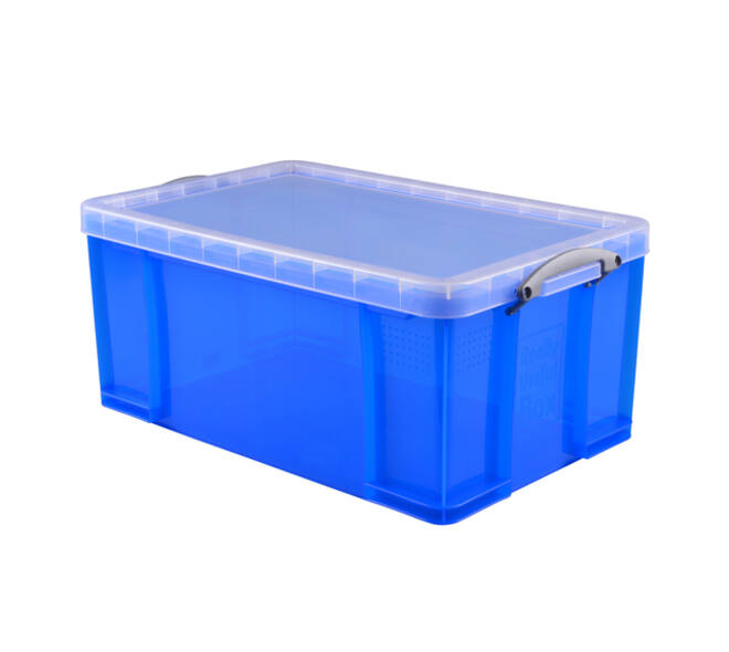 Opbergbox Really Useful 64 liter 710x440x310mm transparant blauw