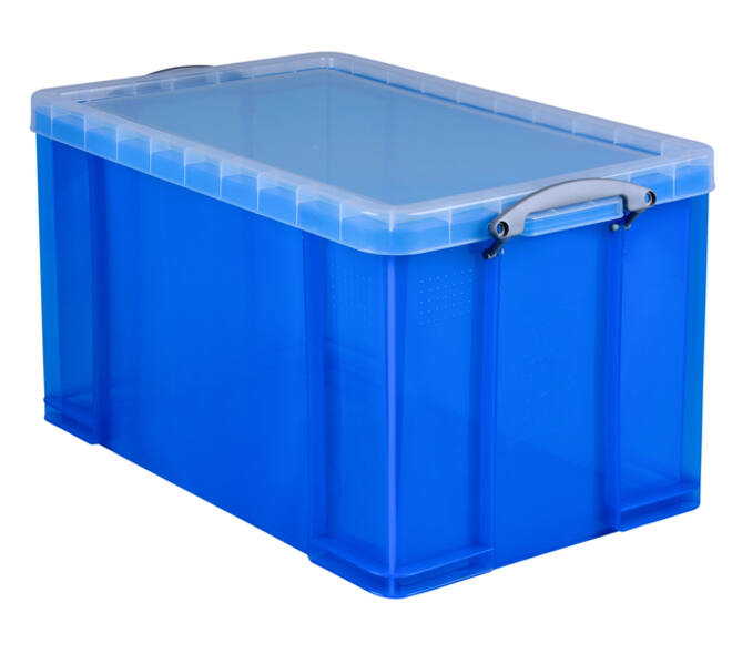 Opbergbox Really Useful 84 liter 710x440x380mm transparant blauw