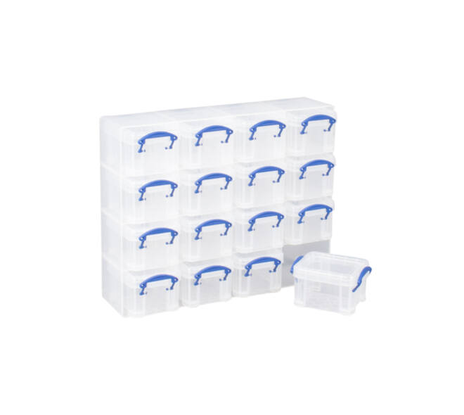 Opbergbox Really Useful 16x 0.14 liter 280x224x65mm transparant wit