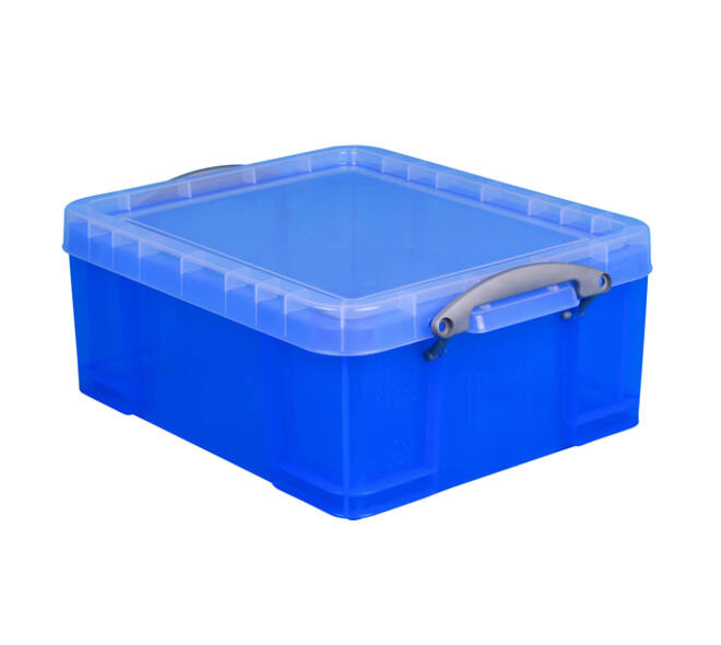 Opbergbox Really Useful 18 liter 480x390x200mm transparant blauw