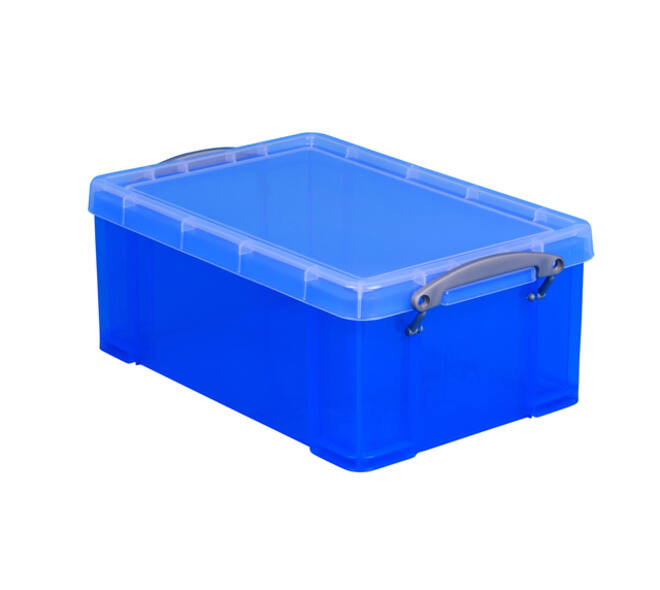 Opbergbox Really Useful 9 liter 395x210x140mm transparant blauw