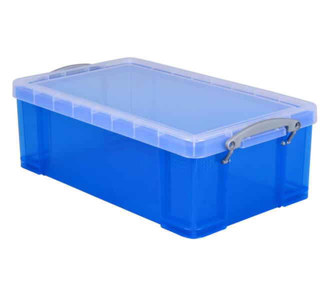 Opbergbox Really Useful 12 liter 465x270x150mm transparant blauw