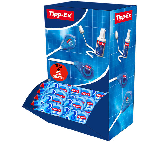 Correctietape Tipp-Ex pocket mouse 4.2mmx10m valuepack à 15+5 gratis